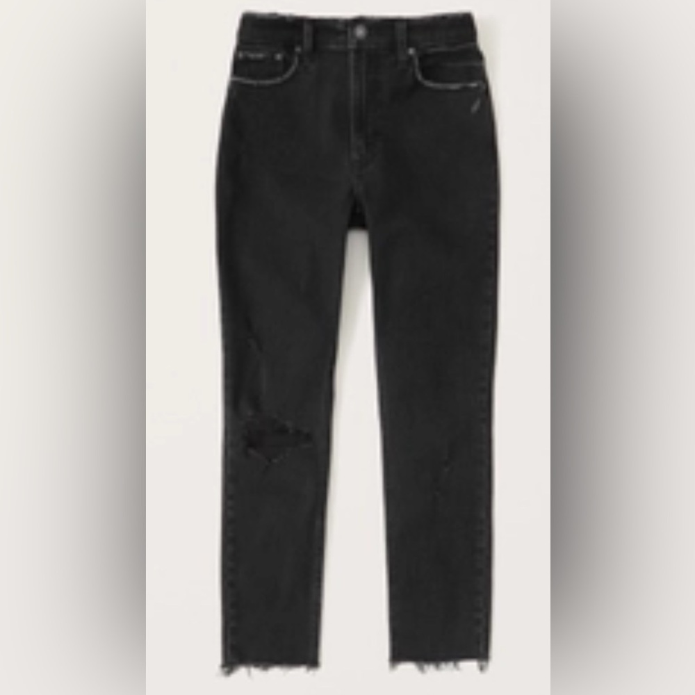 A&F Women's Curve Love  High Rise  Black Jeans